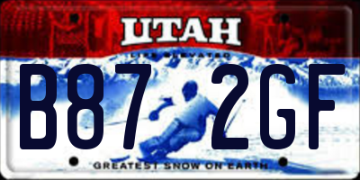 UT license plate B872GF