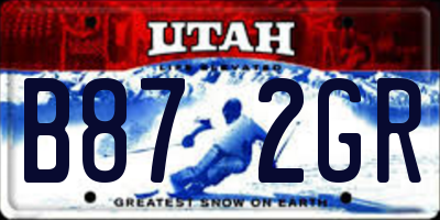 UT license plate B872GR