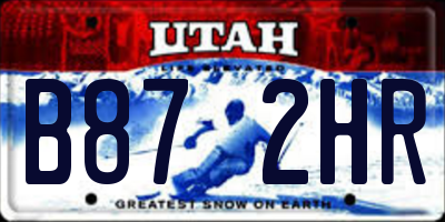 UT license plate B872HR
