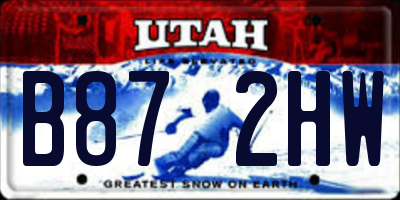 UT license plate B872HW