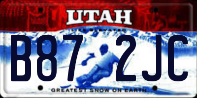 UT license plate B872JC