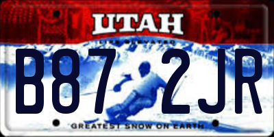 UT license plate B872JR