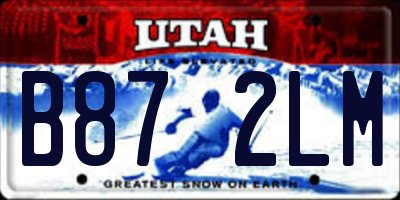 UT license plate B872LM