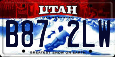 UT license plate B872LW