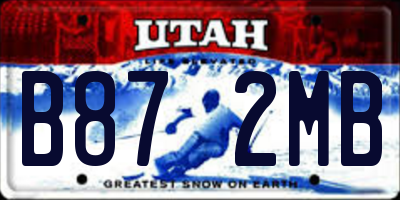 UT license plate B872MB