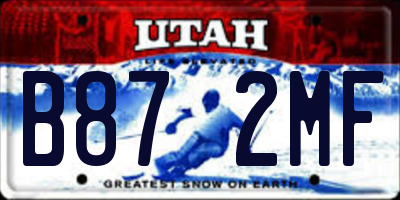 UT license plate B872MF