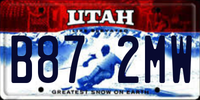 UT license plate B872MW