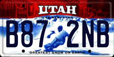 UT license plate B872NB
