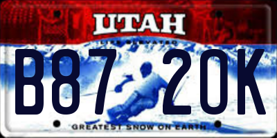 UT license plate B872OK