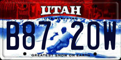 UT license plate B872OW