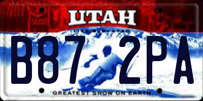 UT license plate B872PA