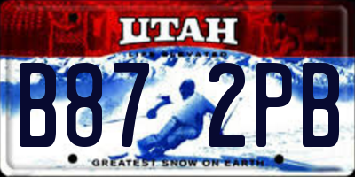 UT license plate B872PB