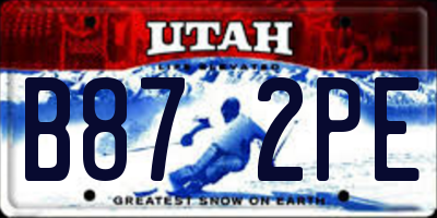 UT license plate B872PE