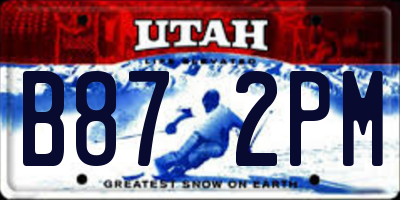 UT license plate B872PM