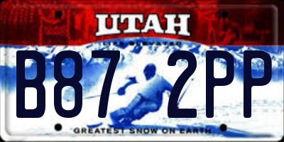 UT license plate B872PP