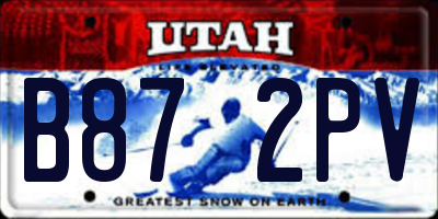 UT license plate B872PV