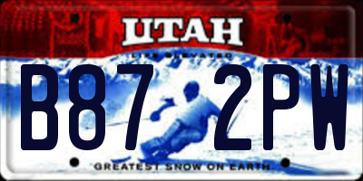 UT license plate B872PW