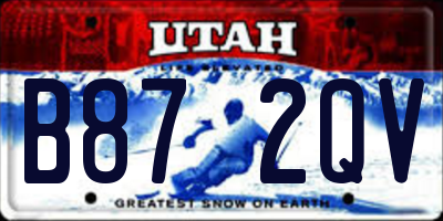 UT license plate B872QV