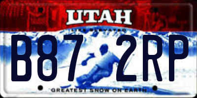 UT license plate B872RP