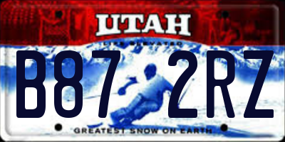 UT license plate B872RZ