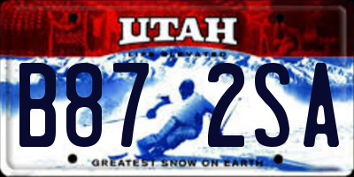 UT license plate B872SA
