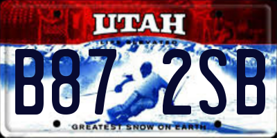 UT license plate B872SB