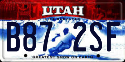 UT license plate B872SF