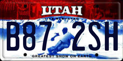 UT license plate B872SH