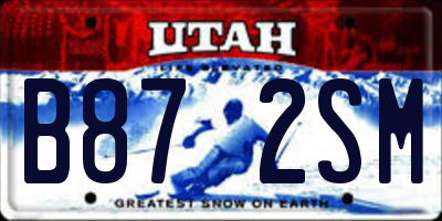 UT license plate B872SM