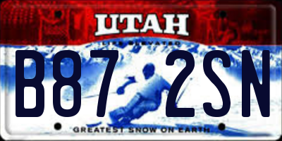 UT license plate B872SN