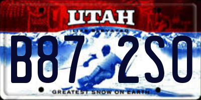 UT license plate B872SO