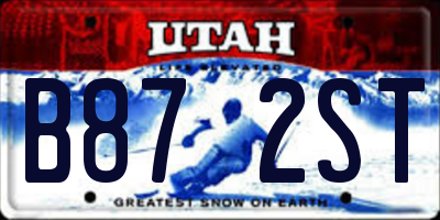 UT license plate B872ST