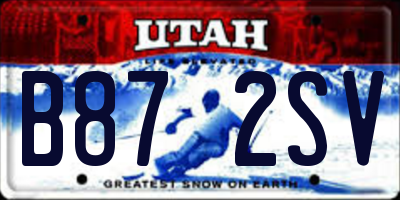 UT license plate B872SV