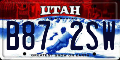 UT license plate B872SW