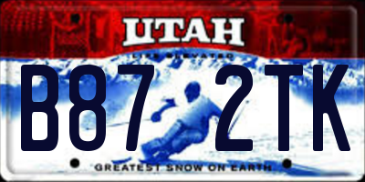UT license plate B872TK