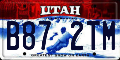 UT license plate B872TM