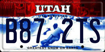 UT license plate B872TS