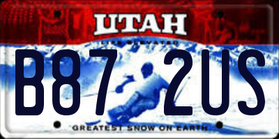 UT license plate B872US