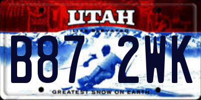 UT license plate B872WK