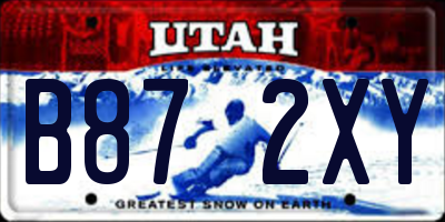UT license plate B872XY