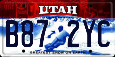 UT license plate B872YC