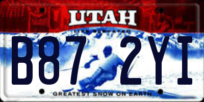 UT license plate B872YI