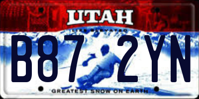 UT license plate B872YN