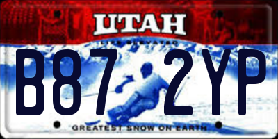 UT license plate B872YP