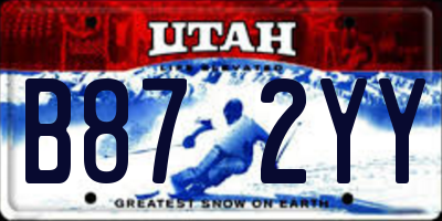 UT license plate B872YY