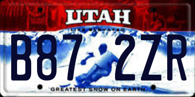 UT license plate B872ZR