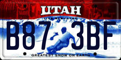UT license plate B873BF