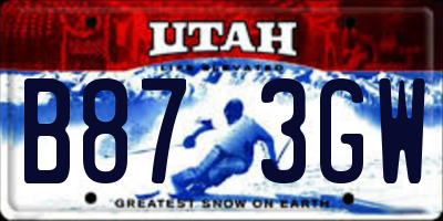 UT license plate B873GW