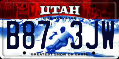 UT license plate B873JW