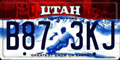 UT license plate B873KJ